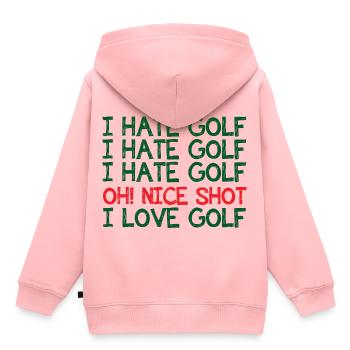 Golf Caddy Golf Course Putter Yardage cadeau Tee - Sweat Premium à capuche enfant bio - rose - Dos - AI Model Kid Female (0cm)