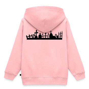 Cimetière d'halloween - Sweat Premium à capuche enfant bio - rose - Dos - AI Model Kid Female (0cm)