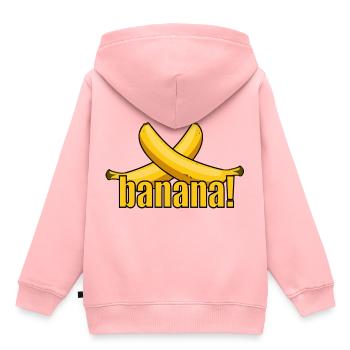banane! - Sweat Premium à capuche enfant bio - rose - Dos - AI Model Kid Female (0cm)