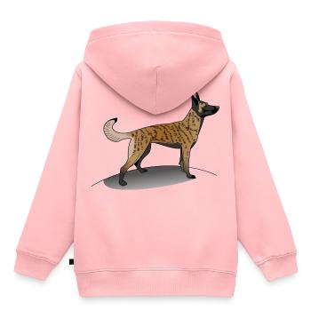 Gestromter holländischer Schäferhund - Kinder Premium Organic Hoodie - Rosa - Hinten - AI Model Kid Female (0cm)