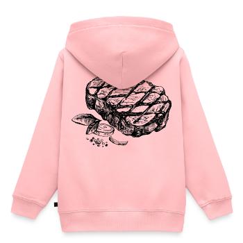Steak - Kinder Premium Organic Hoodie - Rosa - Hinten - AI Model Kid Female (0cm)