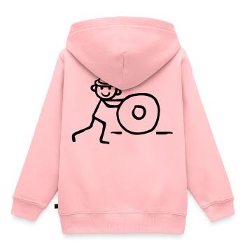Ball schieben Panne Fitness Bewegung Physio Skizze - Kinder Premium Organic Hoodie - Rosa - Hinten - AI Model Kid Female (0cm)