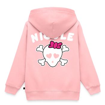 Pirate Nicole Design pour les filles et les femmes - Sweat Premium à capuche enfant bio - rose - Dos - AI Model Kid Female (0cm)