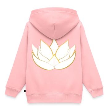 Goldene Lotusblüte - Lotosblüte - Kinder Premium Organic Hoodie - Rosa - Hinten - AI Model Kid Female (0cm)