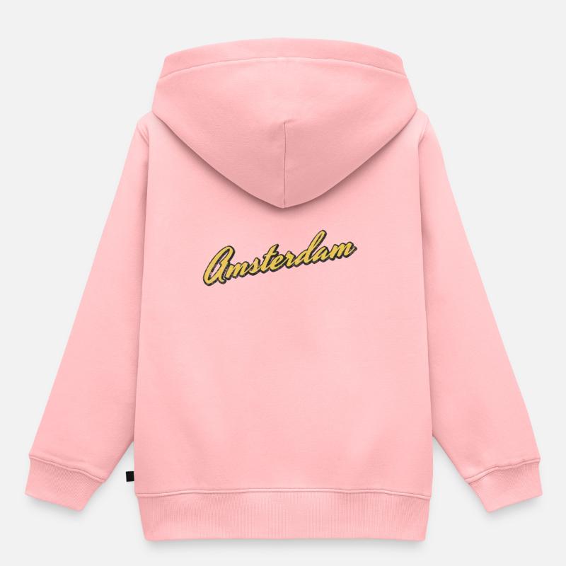 Amsterdam - Sweat Premium à capuche enfant bio - rose