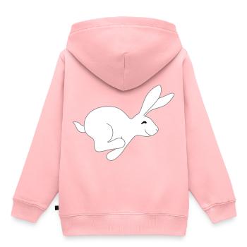 schneller Hase - Kinder Premium Organic Hoodie - Rosa - Hinten - AI Model Kid Female (0cm)