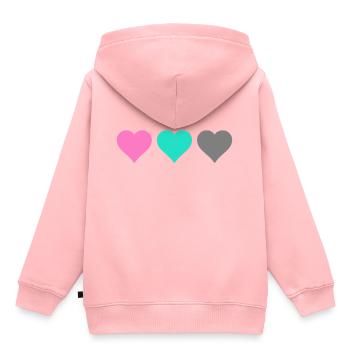 Herz - Kinder Premium Organic Hoodie - Rosa - Hinten - AI Model Kid Female (0cm)