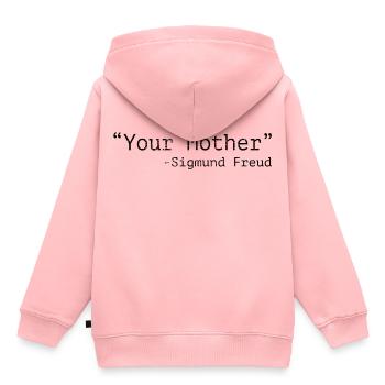 Ta mère, Sigmund Freud - Sweat Premium à capuche enfant bio - rose - Dos - AI Model Kid Female (0cm)