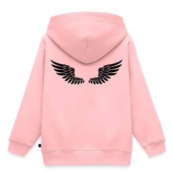 Flügel - Kinder Premium Organic Hoodie - Rosa - Hinten - AI Model Kid Female (0cm)