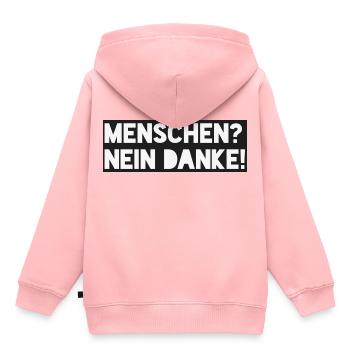 Menschen? Nein danke - Kinder Premium Organic Hoodie - Rosa - Hinten - AI Model Kid Female (0cm)