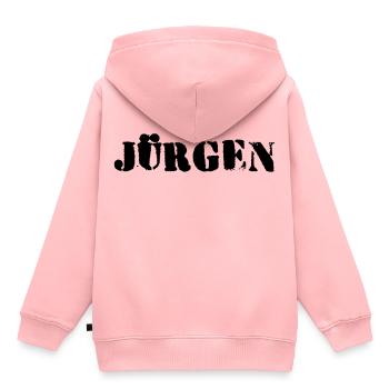 JÜRGEN | Name Jürgen Geschenk - Kinder Premium Organic Hoodie - Rosa - Hinten - AI Model Kid Female (0cm)