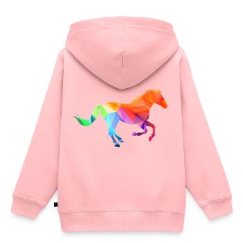 Reiterin Reiter Reitersprüche Muster Bunt - Kinder Premium Organic Hoodie - Rosa - Hinten - AI Model Kid Female (0cm)