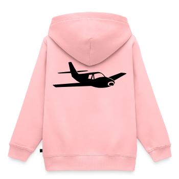 Avion avion avion - Sweat Premium à capuche enfant bio - rose - Dos - AI Model Kid Female (0cm)