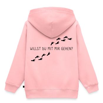 Willst du mit mir gehen? - Kinder Premium Organic Hoodie - Rosa - Hinten - AI Model Kid Female (0cm)