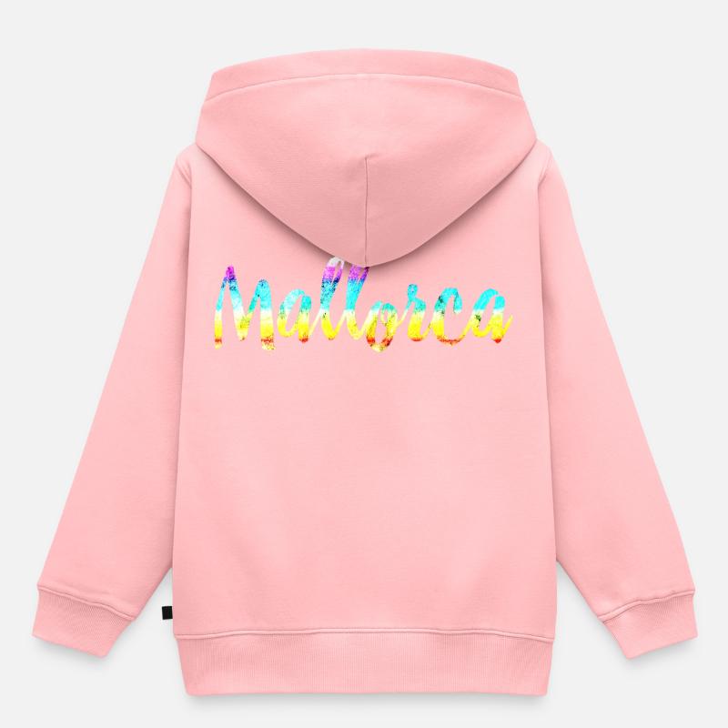 Mallorca coloré - Sweat Premium à capuche enfant bio - rose
