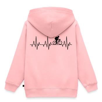 Herzschlag EKG Fahrrad Radsport Zweirad Sport - Kinder Premium Organic Hoodie - Rosa - Hinten - AI Model Kid Female (0cm)