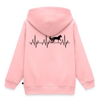 Heartbeat ECG harnais de course cheval de course - Sweat Premium à capuche enfant bio - rose - Dos - AI Model Kid Female (0cm)