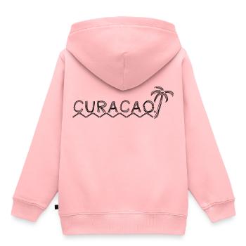Curacao - Kinder Premium Organic Hoodie - Rosa - Hinten - AI Model Kid Female (0cm)