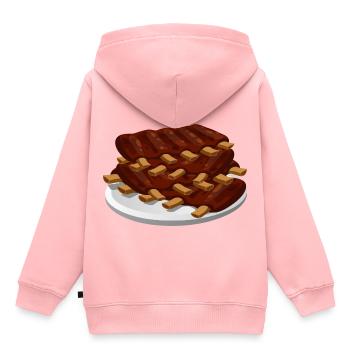 Spare Ribs - Kinder Premium Organic Hoodie - Rosa - Hinten - AI Model Kid Female (0cm)