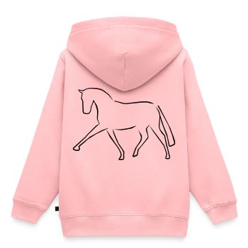 2541614 115410785 Dressurpferd - Kinder Premium Organic Hoodie - Rosa - Hinten - AI Model Kid Female (0cm)