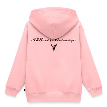 Mein Weihnachts will bist du - Kinder Premium Organic Hoodie - Rosa - Hinten - AI Model Kid Female (0cm)
