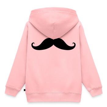 moustache - Sweat Premium à capuche enfant bio - rose - Dos - AI Model Kid Female (0cm)
