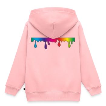 maler painter pinsel paint farbe artist color colo - Kinder Premium Organic Hoodie - Rosa - Hinten - AI Model Kid Female (0cm)