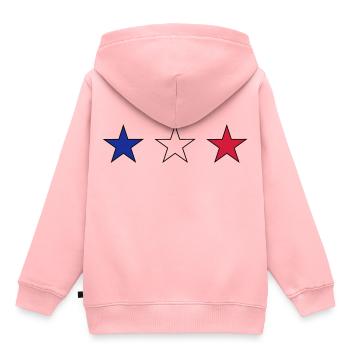 France trois étoiles en bleu-blanc-rouge - Sweat Premium à capuche enfant bio - rose - Dos - AI Model Kid Female (0cm)