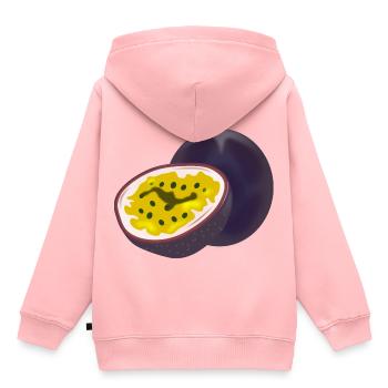 fruit de la passion fruit de la passion fruit de légumes - Sweat Premium à capuche enfant bio - rose - Dos - AI Model Kid Female (0cm)