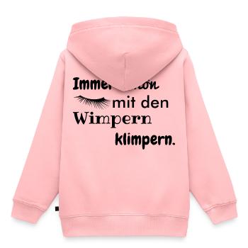 wimpern klimpern - Kinder Premium Organic Hoodie - Rosa - Hinten - AI Model Kid Female (0cm)