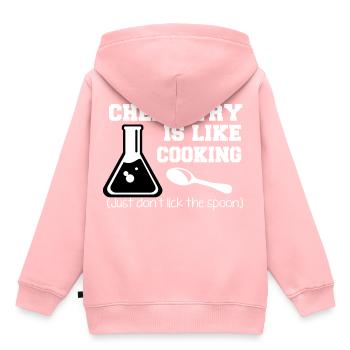Chemystry ist wie Kochen lustiger Slogan - Kinder Premium Organic Hoodie - Rosa - Hinten - AI Model Kid Female (0cm)