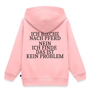 Ja ich rieche nach Pferd - Kinder Premium Organic Hoodie - Rosa - Hinten - AI Model Kid Female (0cm)