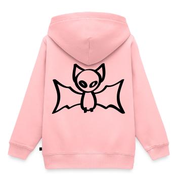 chauve-souris chauve-souris Halloween - Sweat Premium à capuche enfant bio - rose - Dos - AI Model Kid Female (0cm)