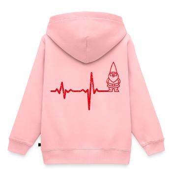 Geschenk Heartbeat Gartenzwerg - Kinder Premium Organic Hoodie - Rosa - Hinten - AI Model Kid Female (0cm)