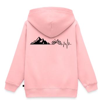 Heartbeat mountains bicycle - Kids Premium Organic Hoodie - rose - Back - AI Model Kid Female (0cm)