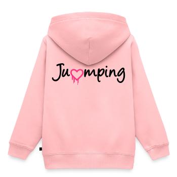 jumping trampoline girl jump jump gift - Kids Premium Organic Hoodie - rose - Back - AI Model Kid Female (0cm)