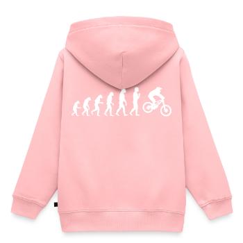 Downhill Vélo Evolution - Sweat Premium à capuche enfant bio - rose - Dos - AI Model Kid Female (0cm)