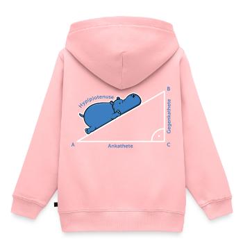 Hyppotenuse Pythagore De Math Hippo cadeau enseignant - Sweat Premium à capuche enfant bio - rose - Dos - AI Model Kid Female (0cm)