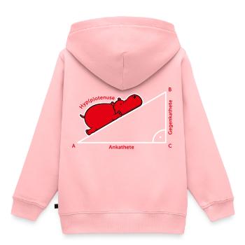 Hippopotame Pythagore math Hippo cadeau enseignant - Sweat Premium à capuche enfant bio - rose - Dos - AI Model Kid Female (0cm)