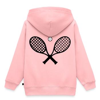 Tennisschläger und Tennisball - Kinder Premium Organic Hoodie - Rosa - Hinten - AI Model Kid Female (0cm)
