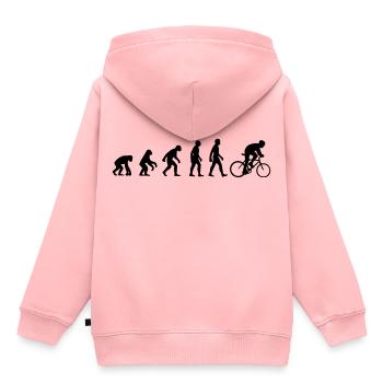 Évolution du vélo - Sweat Premium à capuche enfant bio - rose - Dos - AI Model Kid Female (0cm)