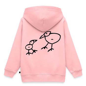 Vogel - Kinder Premium Organic Hoodie - Rosa - Hinten - AI Model Kid Female (0cm)