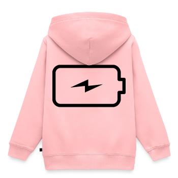 Batterie - Kinder Premium Organic Hoodie - Rosa - Hinten - AI Model Kid Female (0cm)