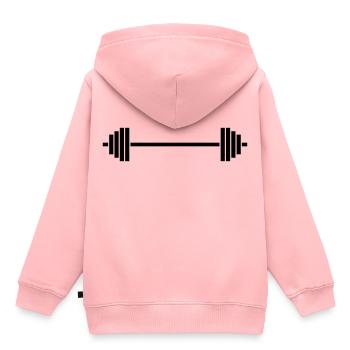 bodybuilding halter - Kinder Premium hoodie biologisch - roze - Achter - AI Model Kid Female (0cm)