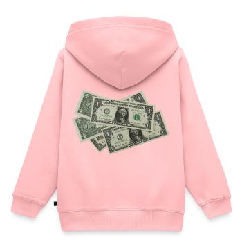 Geld - Dollar - Bargeld - Kinder Premium Organic Hoodie - Rosa - Hinten - AI Model Kid Female (0cm)
