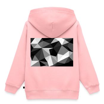 Polygon noir et blanc - Sweat Premium à capuche enfant bio - rose - Dos - AI Model Kid Female (0cm)