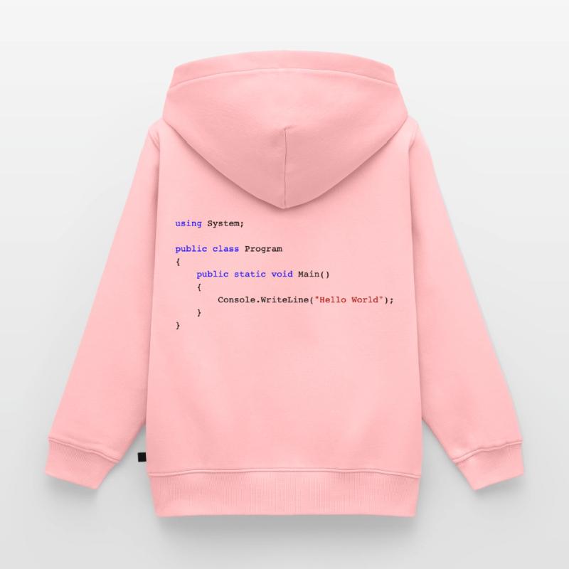 C # .NET Code Hello World Programmer Gift Kids Premium Organic Hoodie