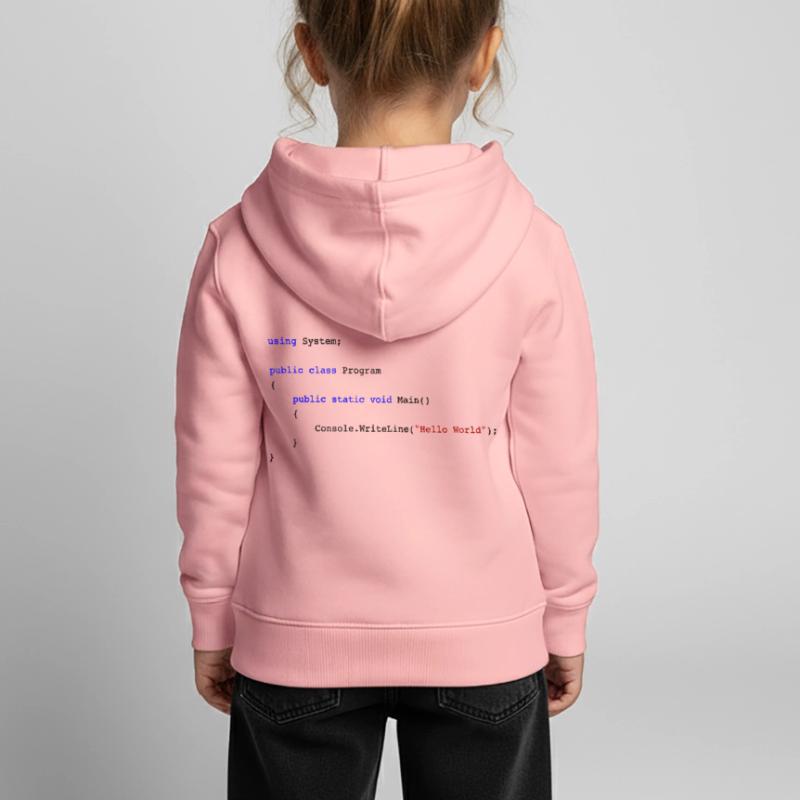 C # .NET Code Hello World Programmer Gift Kids Premium Organic Hoodie