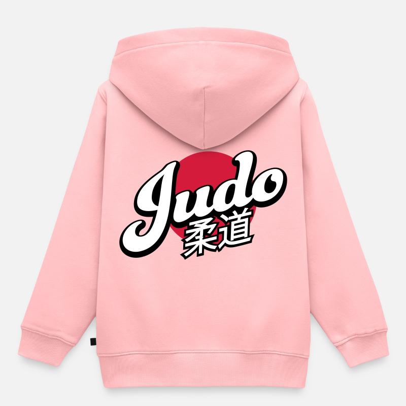 judo - Sweat Premium à capuche enfant bio - rose