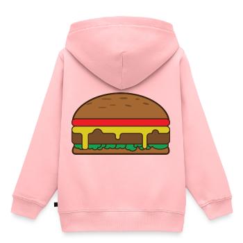 hamburger - Sweat Premium à capuche enfant bio - rose - Dos - AI Model Kid Female (0cm)